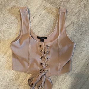 Lace up crop top